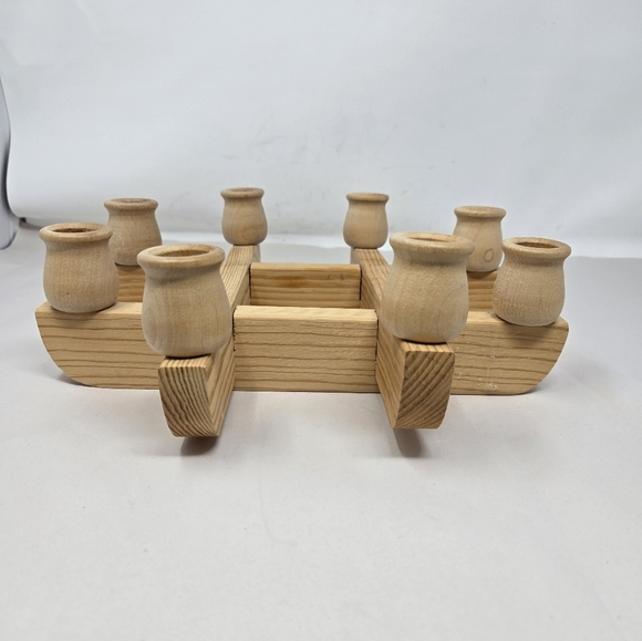 60's Danish Modern Scandinavian Handmade Light Wood 8 Candle Holder Modular - Picture 4 of 10